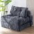 MAXYOYO Folding Sofa Bed - Memory Foam Sleeper Chair, Convertible 5-Position Floor Lounger with Lumbar Pillow, Dark Grey Single Mattress for Small Apartments & Living Rooms