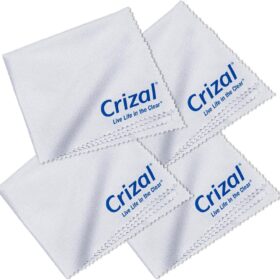 Premium Crizal Microfiber Eyeglass Cleaning Cloths – 4 Pack Individually Wrapped – Safe for AR Lenses, Screens & Camera Optics