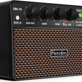 FBA-10 10W Portable Guitar Amplifier - Rechargeable Mini Electric Guitar Amp with Clean/Drive Channels, Bluetooth 5.3, Headphone Jack & AUX - Ideal for Travel, Practice & Indoor Performance