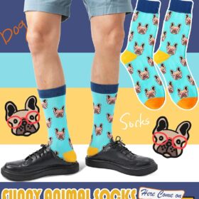 MOGGEI Novelty Funny Socks - Breathable Cotton Crew Socks with Hilarious Prints - Fun Gag Gift for Men & Women