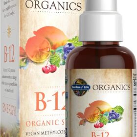 Garden of Life Vitamin B12 Spray - Organic Liquid Methylcobalamin, 500mcg Whole Food Energy Supplement for Metabolism & Focus - Raspberry Flavor, 2 fl oz