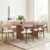 COLAMY Modern Farmhouse Dining Chairs Set of 6 - Upholstered Beige Fabric with Solid Wood Legs & Footrests - Kitchen & Dining Room Side Chairs (250 lb Capacity)