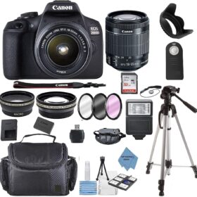 Canon EOS 2000D (Rebel T7) DSLR Camera w/ 18-55mm Lens + 32GB Card & Accessories (Renewed)