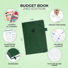 Clever Fox Budget Book 2.0 – Undated Monthly Financial Planner & Expense Tracker Notebook – Debt, Savings & Bill Organizer with Stickers (Dark Green Hardcover)