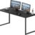 SHW Mission 55-Inch Home Office Computer Desk - Sturdy Steel Frame, Spacious Work Surface, Modern Study Table (Black)