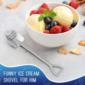 Grandpa's Ice Cream Shovel - Funny Stainless Steel Spoon Gift for Grandfathers, Papa, & Dad - Unique Birthday, Fathers Day, & Christmas Present from Grandkids