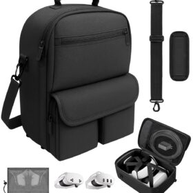 YRXVW Hard Travel Case for Meta Quest 3S, 3, & 2 with Battery Head Strap | Waterproof & Drop-Resistant Bag for BOBOVR, Kiwi Design & Accessories