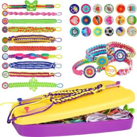 Friendship Bracelet Making Kit for Girls – DIY Arts & Crafts Set with Loom, Patterns, and Storage Box – Creative Travel Toys & Birthday Gifts for Kids & Teens (Ages 7-12)