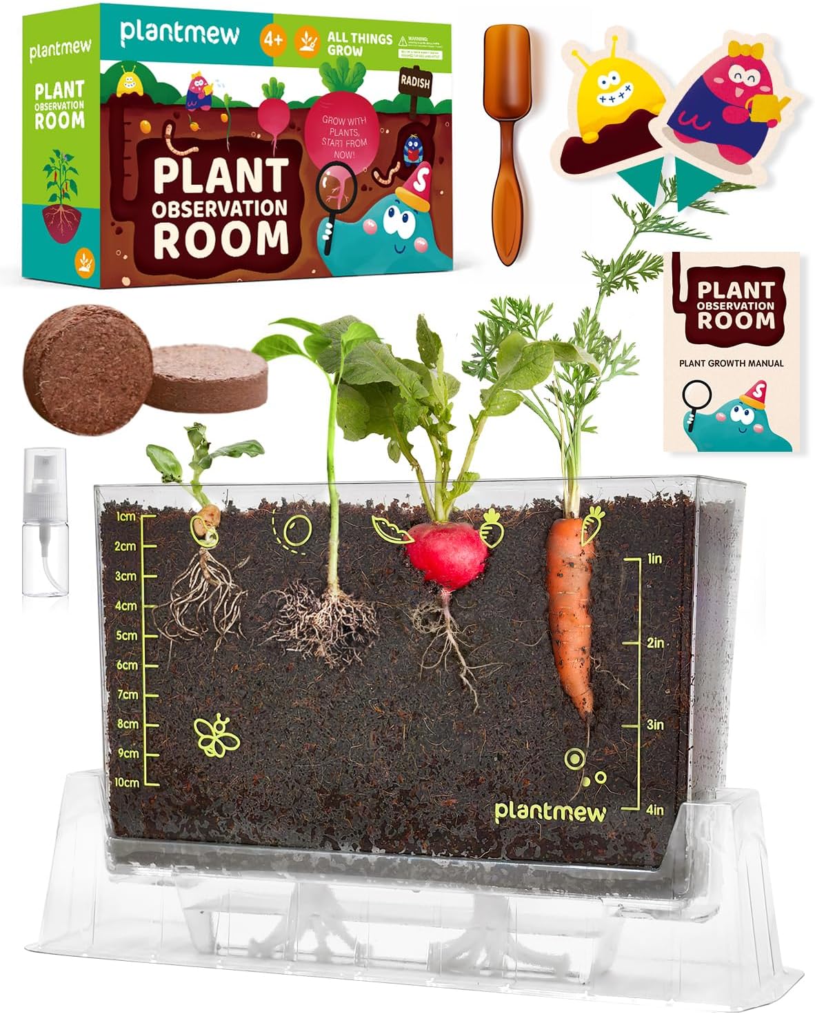 Root Viewer Garden Kit for Kids – STEM Botany Science Kit with 6 Seed Varieties, Transparent Planter & Educational Guide – Ideal Gifts for Boys & Girls Ages 5-12