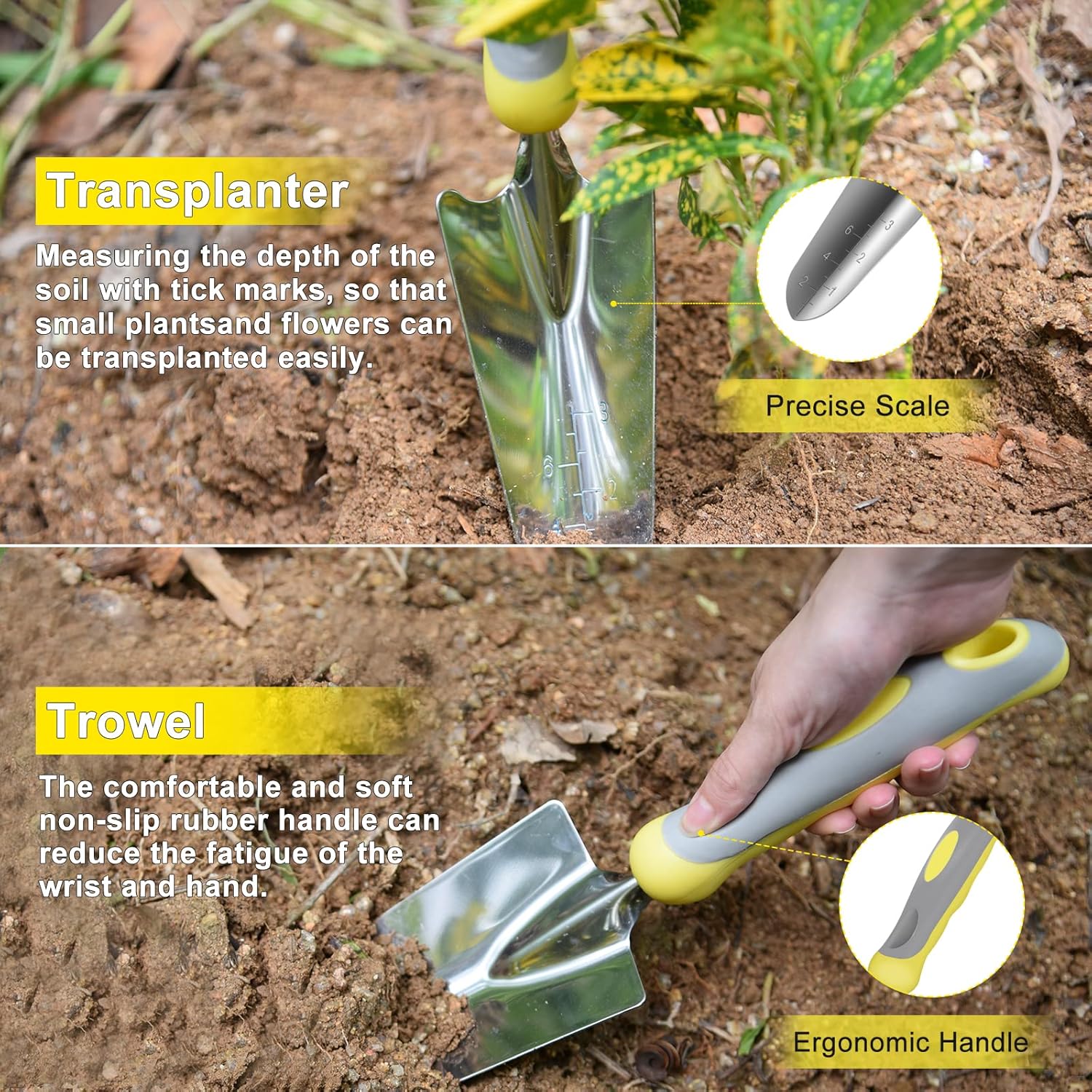 Carsolt Heavy Duty 10-Piece Stainless Steel Gardening Tool Set with Ergonomic Handles, Tote Bag & Gloves – Premium Gift Kit for Planting, Weeding & Digging