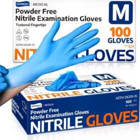 Medical Soft Max™ Nitrile Exam Gloves – 100 Ct. Latex-Free, Powder-Free, Blue Disposable Safety Gloves for Medical, Food Service & Cleaning