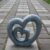 Nesting Hearts Garden Statue – Durable Polyresin Outdoor Sculpture for Lawn, Patio, & Yard Décor – Weatherproof Anniversary, Wedding, or Housewarming Gift (Grey)