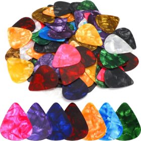 Augshy 120-Piece Guitar Picks Variety Pack - Celluloid Picks in Thin, Medium & Thick Gauges for Acoustic, Electric & Bass Guitars