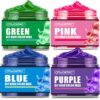 4-Piece Temporary Hair Color Wax Set for Kids, Teens & Adults – Instant Washable Hair Dye Styling Paste for Halloween, Cosplay & Parties (Purple, Green, Blue, Pink)