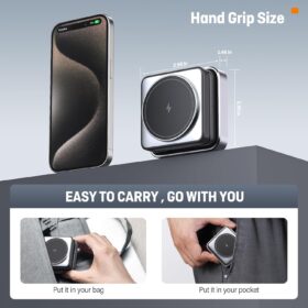 3-in-1 Foldable MagSafe Charging Station with Night Light – 15W Fast Wireless Charger for iPhone, Apple Watch, and AirPods (Includes 20W Adapter)