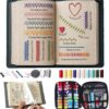 Embroidery Stitch Book Kit with 106 Patterns – Complete DIY Sewing Starter Set with 86 Pcs Tools, Threads, and Tutorials for Beginners & Adults