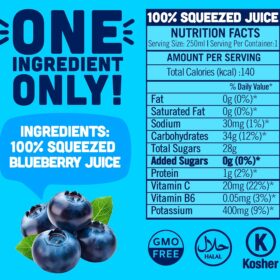 NILO 100% Wild Blueberry Juice – Pure, Not From Concentrate, No Sugar Added, 8.45 oz (Pack of 12)