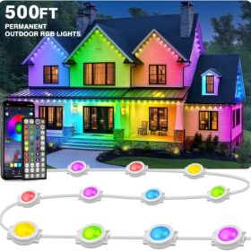 LITSOUL 500FT Permanent Outdoor LED Christmas Lights for House Eaves - Smart App Controlled, 16 Million Colors, Waterproof IP67 RGB Decorative Lighting for Holiday, Party & Home