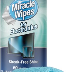 MiracleWipes Electronic Screen Cleaning Wipes - Streak-Free Formula for TVs, Laptops, Monitors & Smartphones - Anti-Static & Scratch-Free - Pre-Moistened 60 Count Pack with Microfiber Cloth