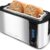 Elite Gourmet ECT-3100 Stainless Steel Long Slot 4 Slice Toaster with High-Lift Lever, Warming Rack & Wide Slots