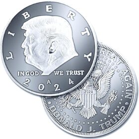 2024 Trump Silver Plated Collectors Coin with Certificate of Authenticity – Presidential Commemorative 45th & 47th President Gift