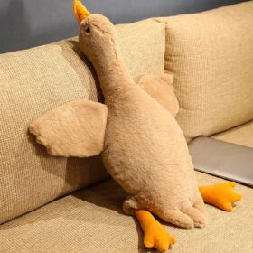 Giant 20-Inch Fat Goose Stuffed Animal - Ultra-Soft Plush Duck Pillow & Hugging Toy for Kids & Adults - Birthday, Valentine's & Room Decor (Brown)