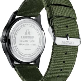LN LENQIN Men's Military Sport Watch – Luminous Analog Quartz with Nylon Strap & Waterproof Design