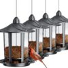 Birdream 4-Pack Castle Bird Feeder Set – Weatherproof Outdoor Hanging Seed Stations for Wild Birds (Cardinals, Finches, Sparrows)