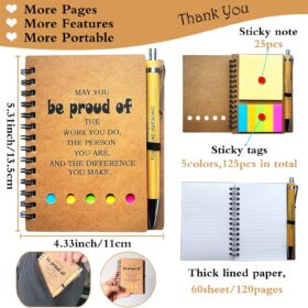 2026 Employee Appreciation Gift Set – 10 Pack Inspirational Spiral Journals with Sticky Notes & Bamboo Pens – Bulk Thank You Gifts for Teachers, Nurses, Volunteers & Coworkers