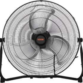 VEVOR 20 Inch Industrial High Velocity Floor Fan – 4800 CFM 3-Speed Metal Heavy Duty Fan with 360° Tilt & Wall Mount for Garage, Gym, and Warehouse