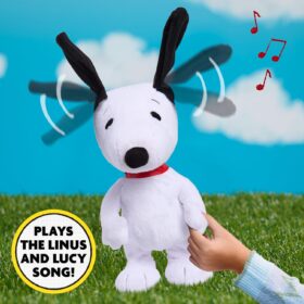 Snoopy 14" Happy Dance Plush – Interactive Musical Beagle Toy with Motion & Sound, Official Peanuts Stuffed Animal for Kids & Fans