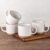 GBhome 15oz Stackable Coffee Mugs Set of 4 - Modern Embossed Ceramic Latte Cups, Off-White Textured Drinking Mugs for Tea, Cocoa, and Cappuccino - Microwave & Dishwasher Safe Gifts for Men and Women