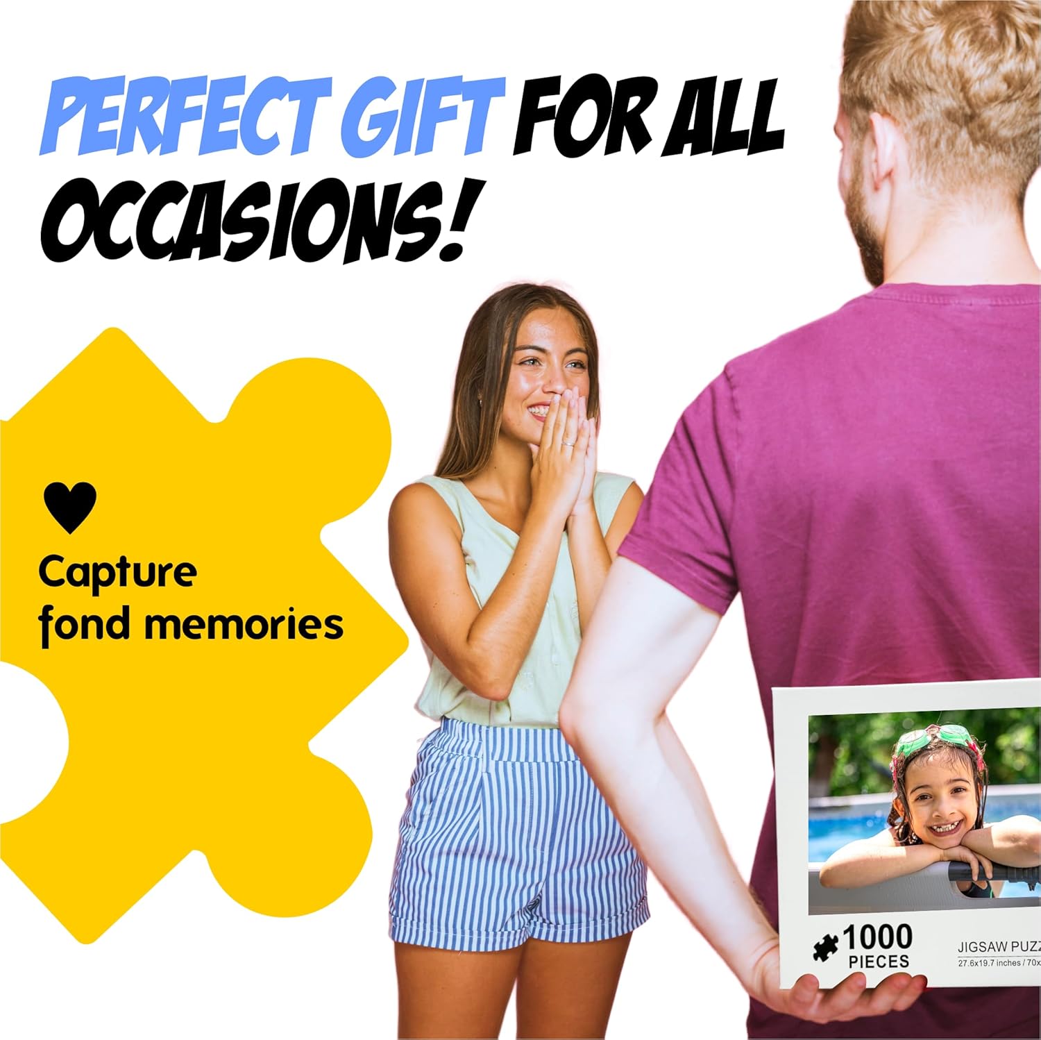 Personalized 300-Piece Photo Jigsaw Puzzle – Custom Gifts for Adults & Kids – Turn Your Favorite Memories into Interactive Fun