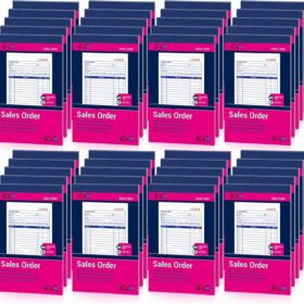 Bulk 40-Pack Sales Order Books – 2-Part Carbonless Invoice Forms, Consecutively Numbered, 4-3/16” x 7-3/16” – Professional Receipt & Transaction Log for Small Business (1600 Total Sets)