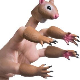 AQKILO Tiny Squirrel Hands Finger Puppet – Hilarious Gag Gift, White Elephant & Easter Basket Stuffer, Interactive Theater Prop for Kids & Adults