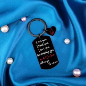 Love You Always Keychain – Romantic Valentine’s Day, Birthday & Anniversary Gift for Couples, Girlfriend, Boyfriend, Wife or Husband