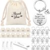Yinkin 36-Piece Bulk Employee Appreciation Gift Set – Inspirational Keychains with Drawstring Bags for Office Staff, Teachers, and Coworkers
