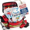 Scherber Professional EMT/EMS Trauma Bag – Fully Stocked First Responder Kit with 200+ Medical Supplies, 600D Reflective Gear Bag & 8 Compartments – HSA/FSA Eligible