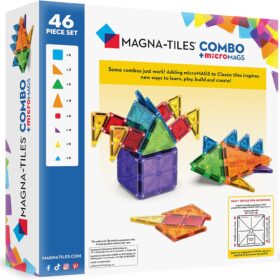 Magna-Tiles® Combo 46-Piece Set: Original Magnetic Building Tiles with MicroMags Expansion
