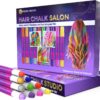 Desire Deluxe 10-Count Temporary Hair Chalk Set for Girls - Non-Toxic, Washable Salon Dye Pens for Kids, Teens & Cosplay