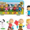 Peanuts 75th Anniversary Collector Figure Set - 5-Pack Mini Character Toy Bundle with Snoopy, Charlie Brown & Friends