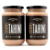 Pepperwood Organics USDA Organic Stone-Ground Tahini - Unhulled Whole Sesame Paste, 11.6 oz Glass Jars (2-Pack) | Vegan, Paleo, Keto & Kosher