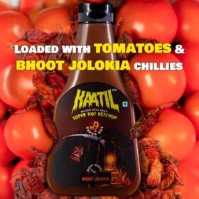 KAATIL Hot Ketchup No.9 Super | Authentic Bhoot Jolokia Ghost Pepper Sauce | Sweet & Smoky Tomato-Rich Condiment | All-Natural Dip, Drizzle, & Marinade (14oz)