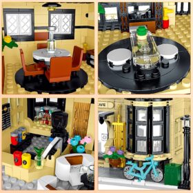 CAMPIR City Cafe Building Block Set with LED Lights – 1443 Piece 3-Story Modular Architecture Model for Kids, Teens, and Adults