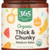 365 by Whole Foods Market Organic Medium Salsa – 16 Oz Thick & Chunky Gluten-Free Snack Dip