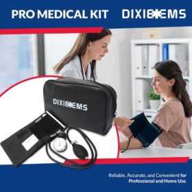 Dixie EMS Deluxe Aneroid Sphygmomanometer - Professional Manual Blood Pressure Monitor Kit with Adult Nylon Cuff, Carrying Case & Calibration Tool
