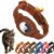 Genuine Leather AirTag Cat Collar with Bell – Secure Non-Breakaway GPS Tracker Holder for Kittens & Cats (Brown)