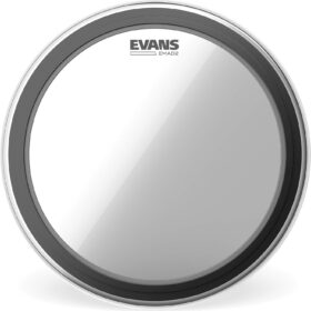 Evans EMAD2 Clear Bass Drum Head – 22 Inch – Double Ply Drumhead with Adjustable Dampening System for Enhanced Attack and Focus