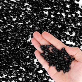 Meschett 1 LB Rainbow Glass Gravel - Polished Irregular Aquarium Stones & Colorful Sea Glass Beads for Fish Tank Decoration, Vase Fillers, and Garden Accents