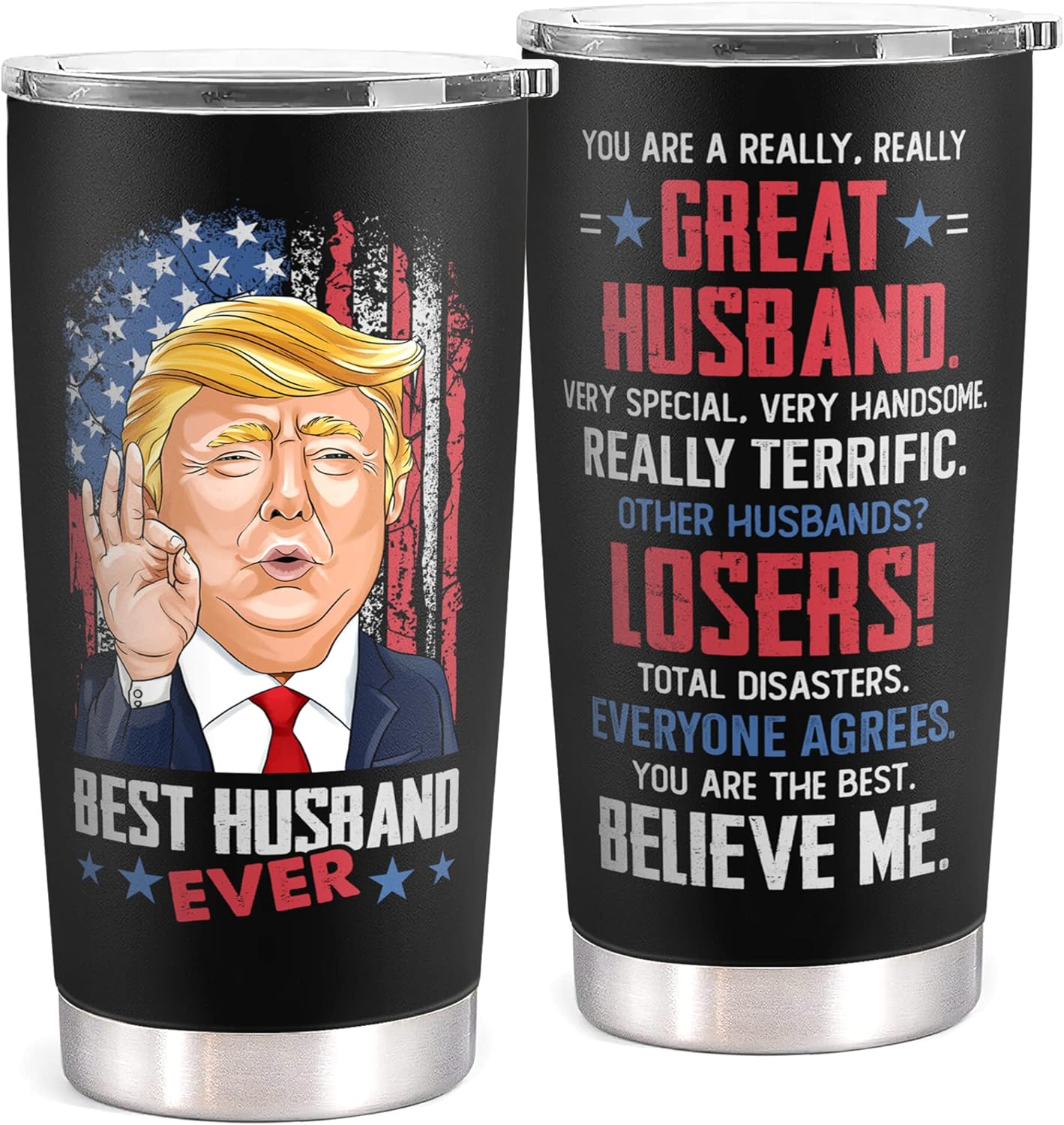 Mocosweeties 20oz Funny Tumbler Gifts for Husband - Stainless Steel Insulated Travel Mug with Lid - Romantic Birthday, Anniversary, Wedding, Christmas Present Ideas for Him from Wife